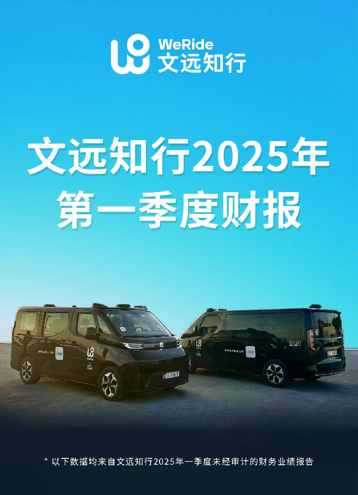 文远知行Robotaxi收入增长显著，25年第一季度营收达1610万元